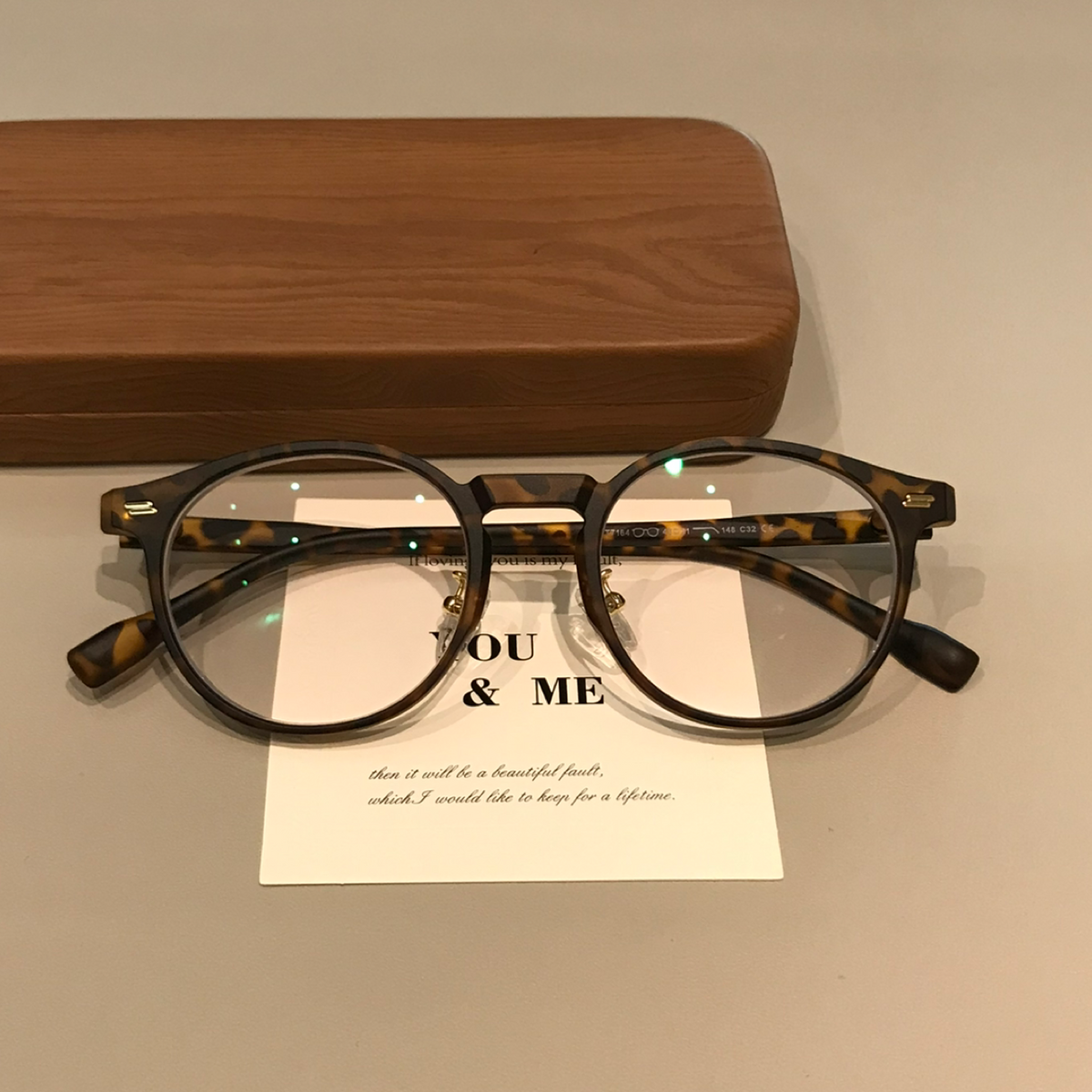 Round Eyeglass Frames with Rivet Accents, Amber Brown and More Colors