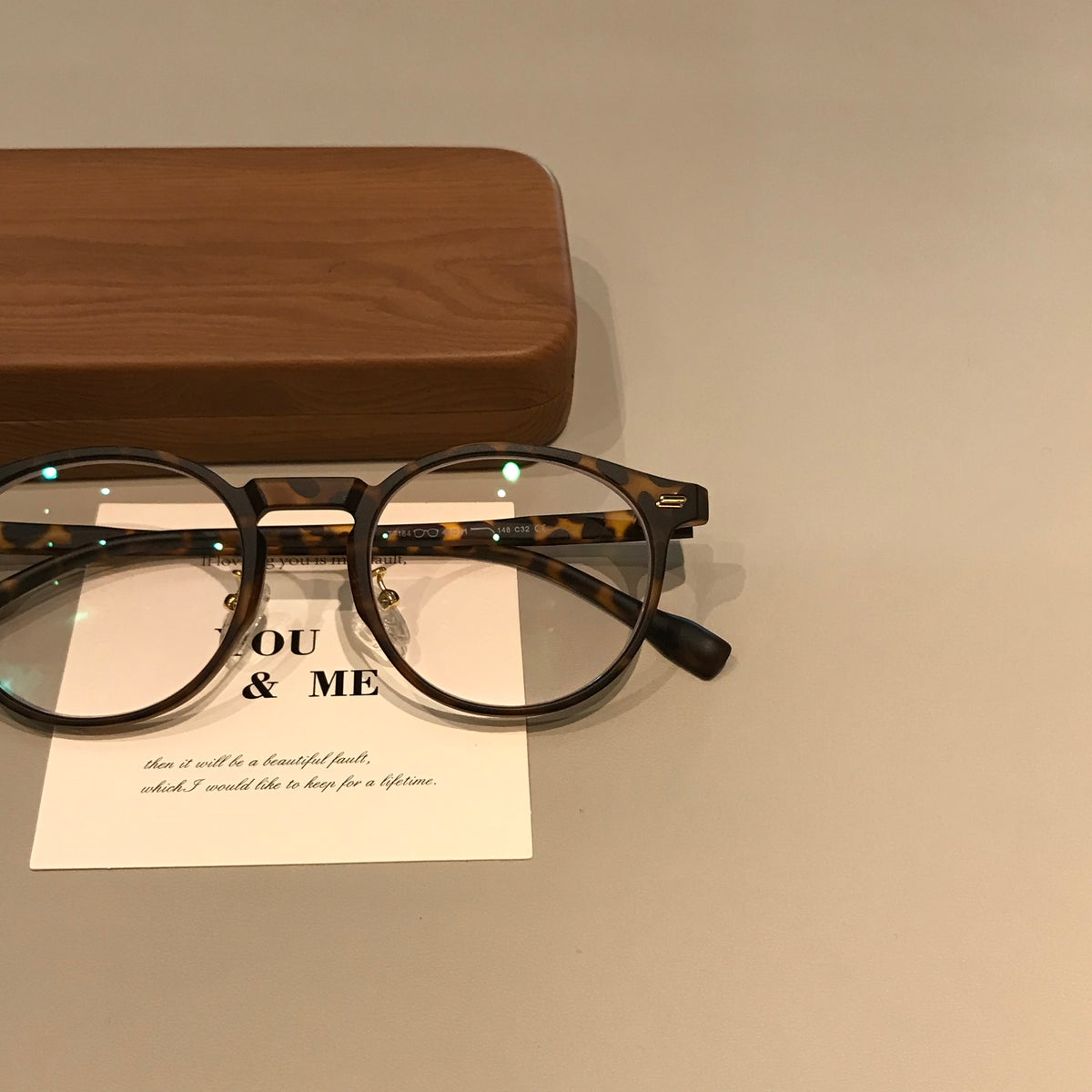 Round Eyeglass Frames with Rivet Accents, Amber Brown and More Colors additional product view