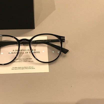 Women's Rounded Square Eyeglass Frames with a Slim Profile, Black frame detail