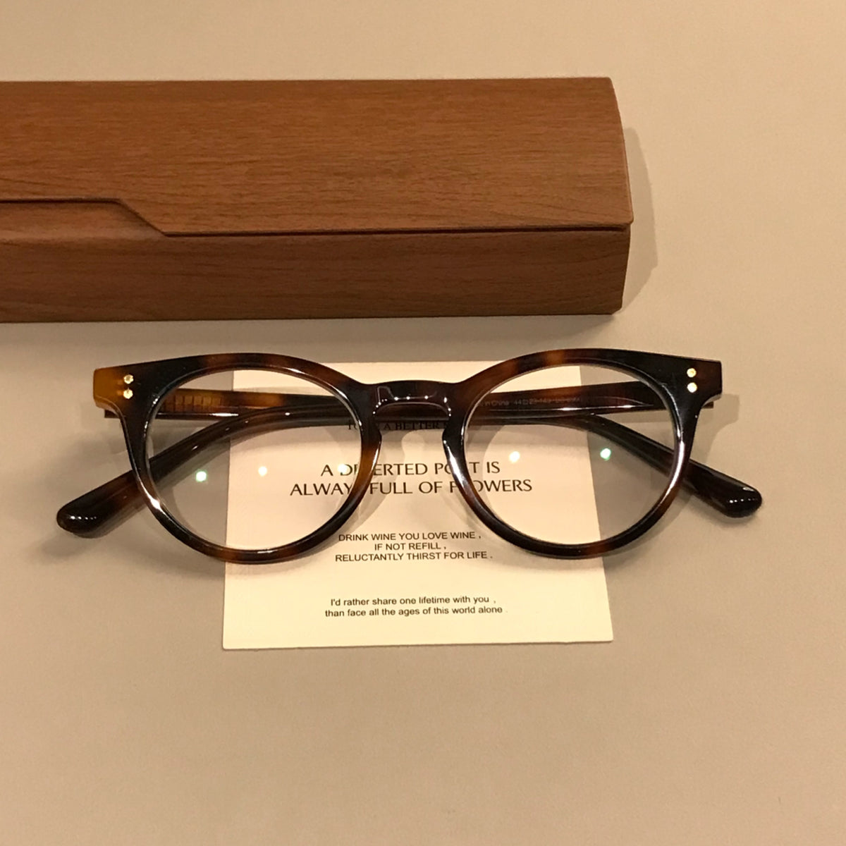 Compact Oval Eyeglass Frames with Thick Rims, Black or Tortoiseshell - Tortoiseshell