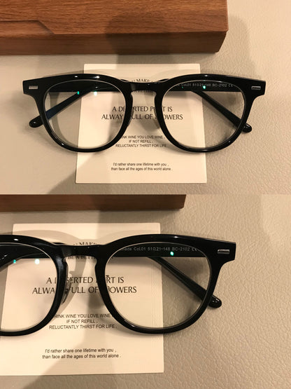 Men's Oversized Square Eyeglass Frames with a Thick Front, Black side view