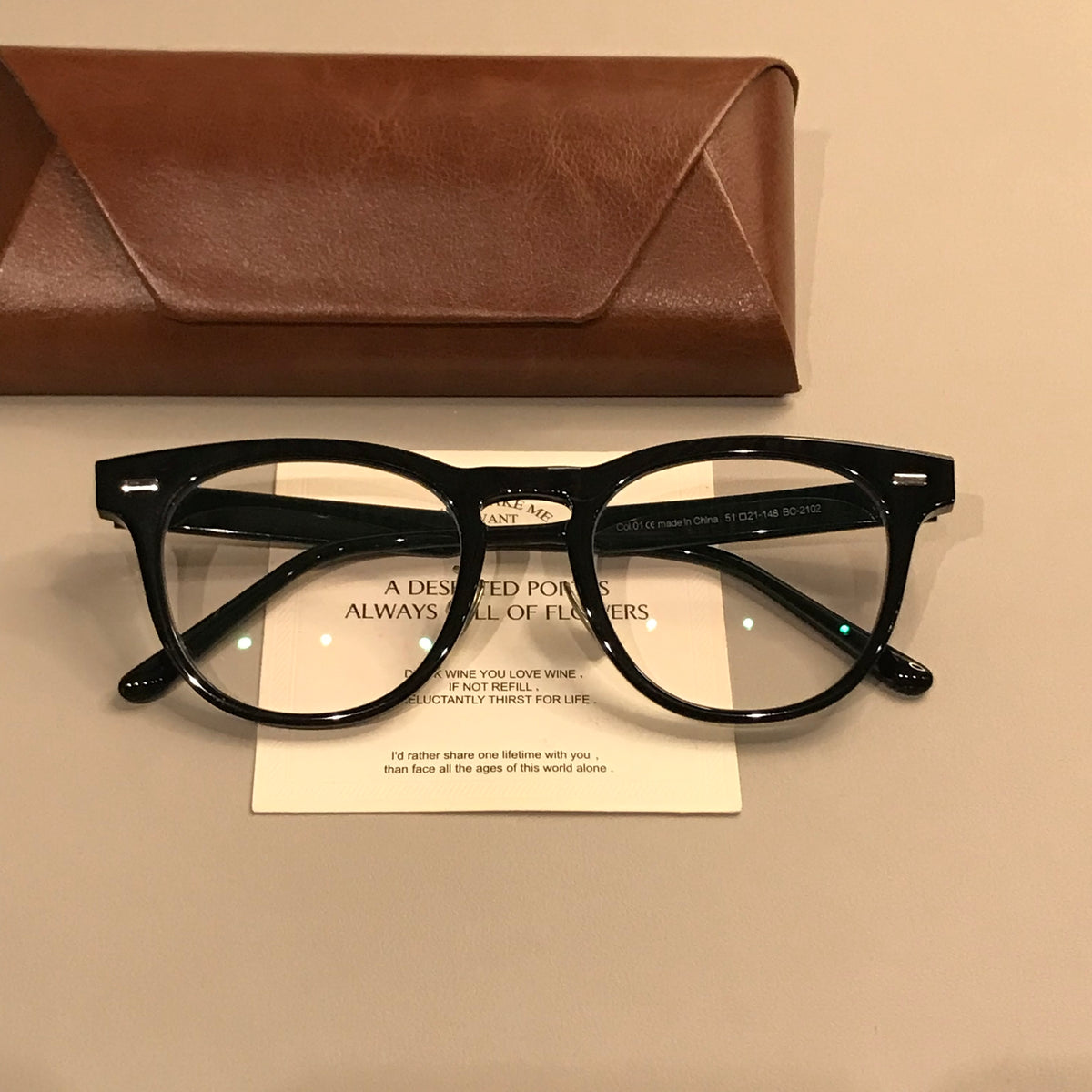Men's Oversized Square Eyeglass Frames with a Thick Front, Black