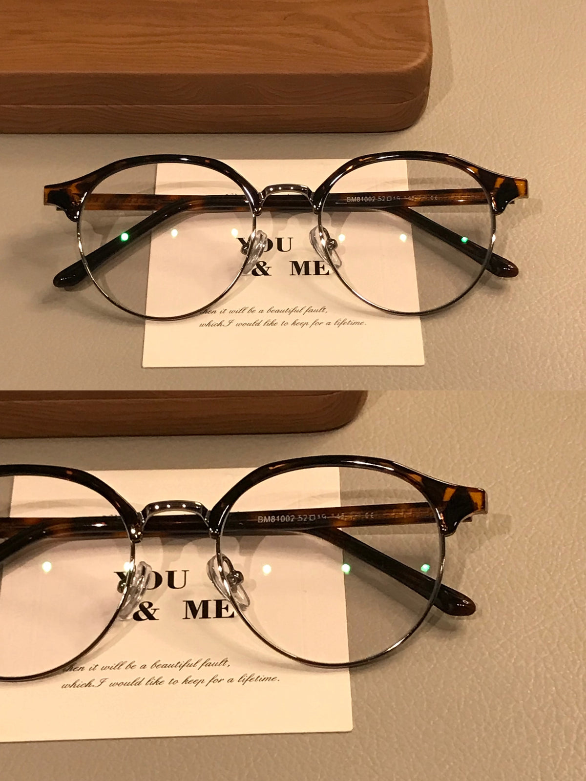 Men's Oval Browline Eyeglass Frames, Tortoiseshell, Black/Silver or Bl side view