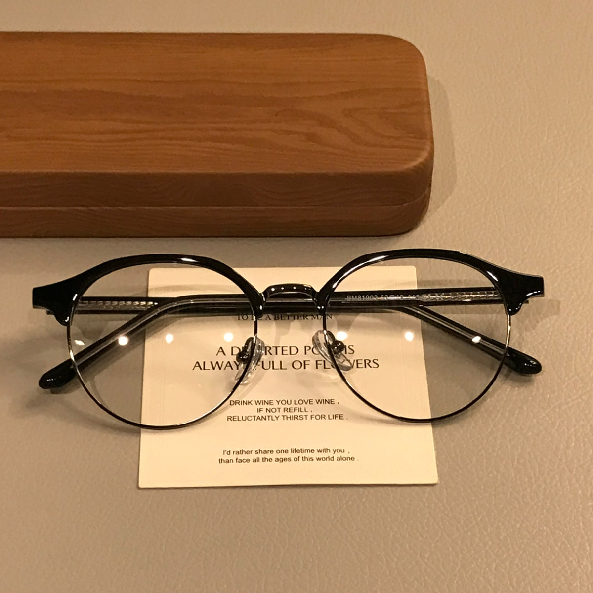 Men's Oval Browline Eyeglass Frames, Tortoiseshell, Black/Silver or Bl - Black/Silver