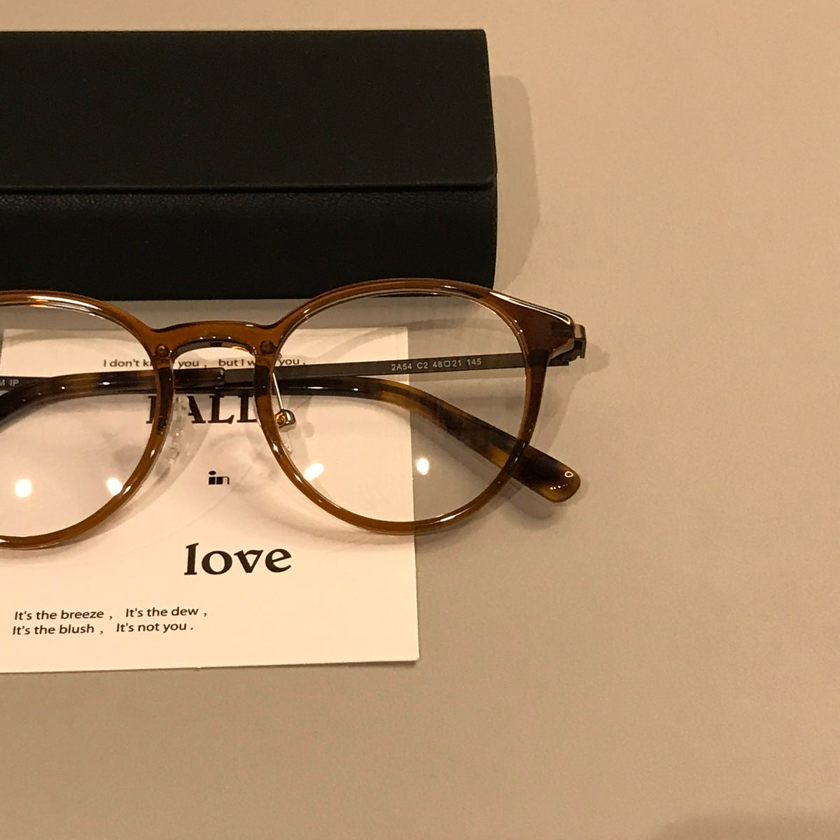 Compact Round Eyeglass Frames with Slim Temples, Black or Tortoiseshel lens detail