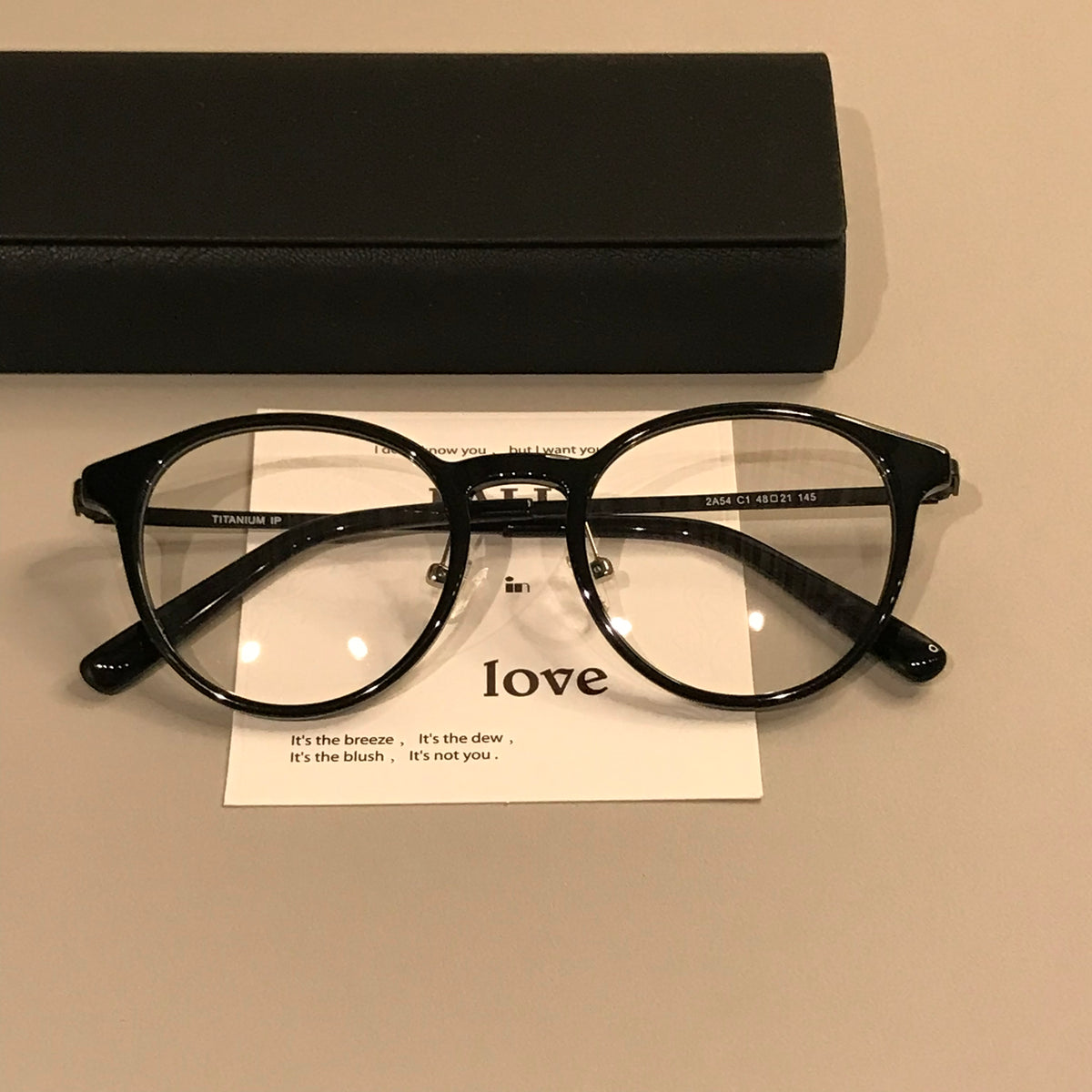 Compact Round Eyeglass Frames with Slim Temples, Black or Tortoiseshel - Black