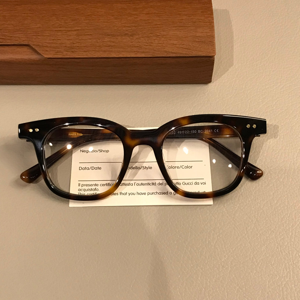 Retro Rectangular Eyeglass Frames with Paired Corner Rivets, Tortoiseshell