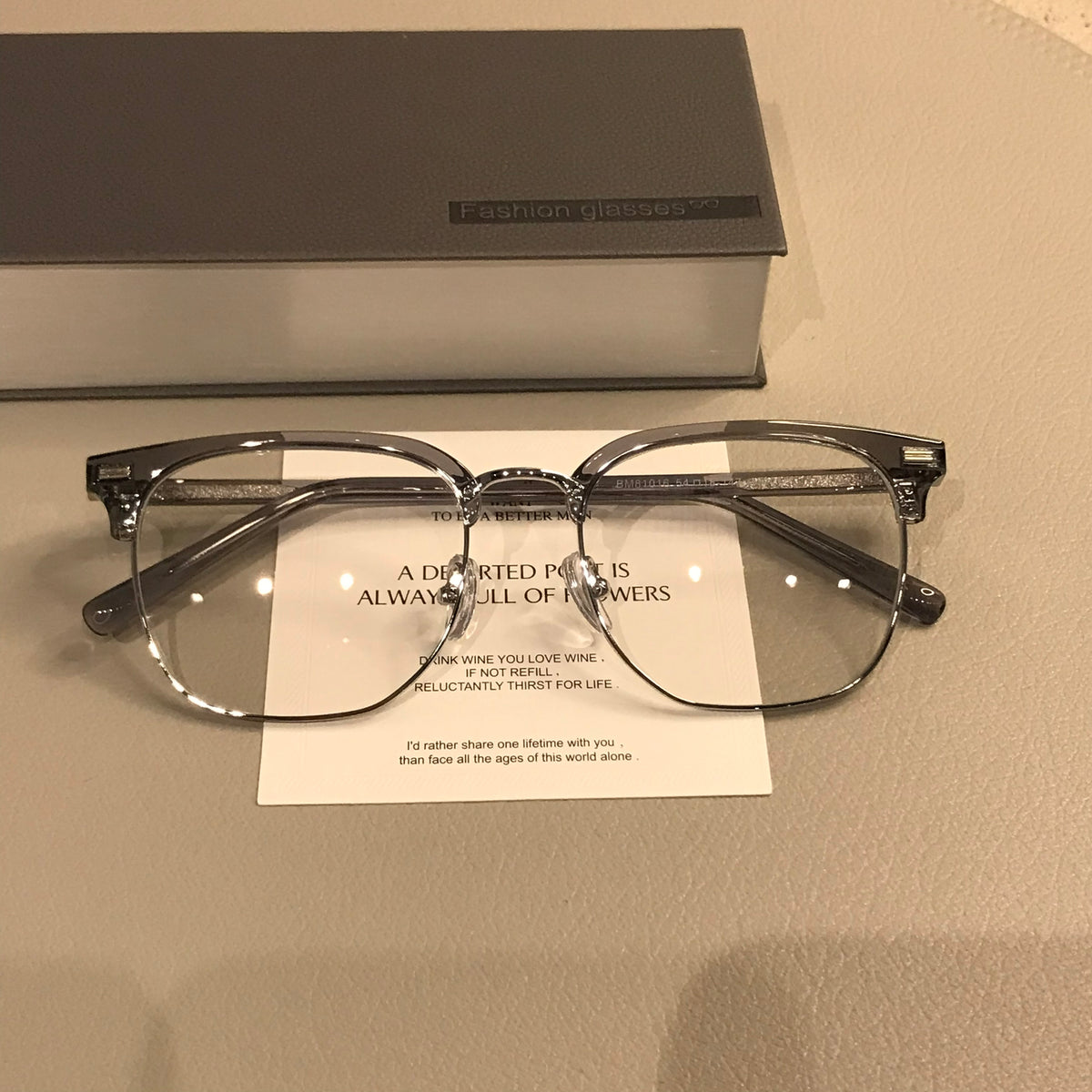 Retro Browline Eyeglass Frames with Corner Rivets, Tortoiseshell/Gold, frame detail