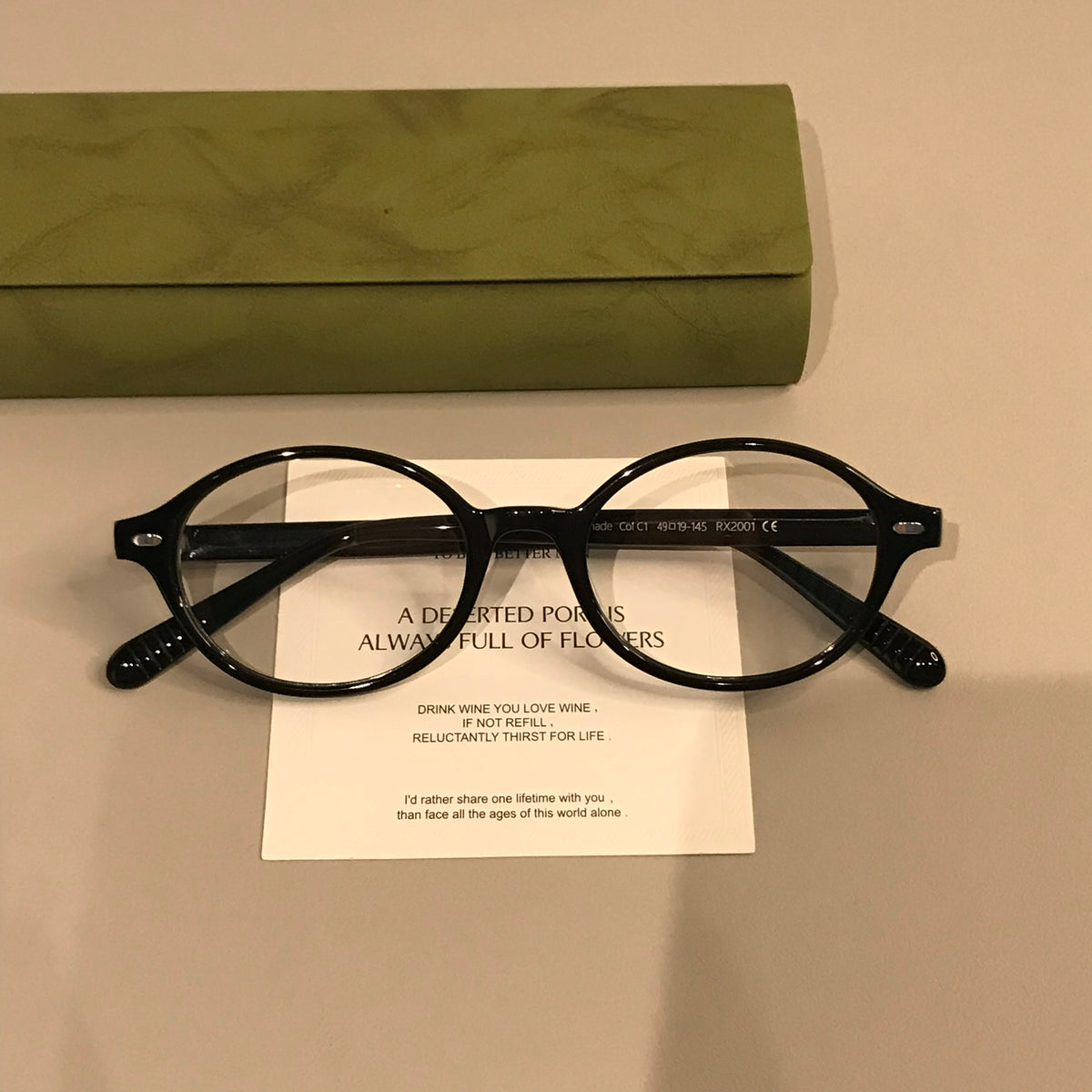 Retro Oval Eyeglass Frames with a Low-Profile Front, Black or Tortoise - Tortoiseshell