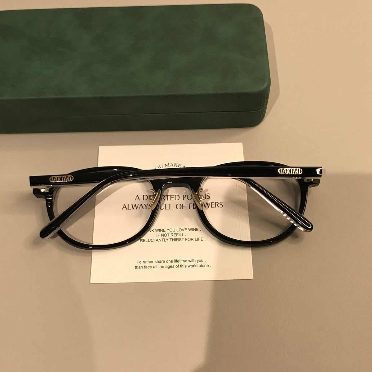 Men's Round Eyeglass Frames with Slim Rims and Temples, Black front view