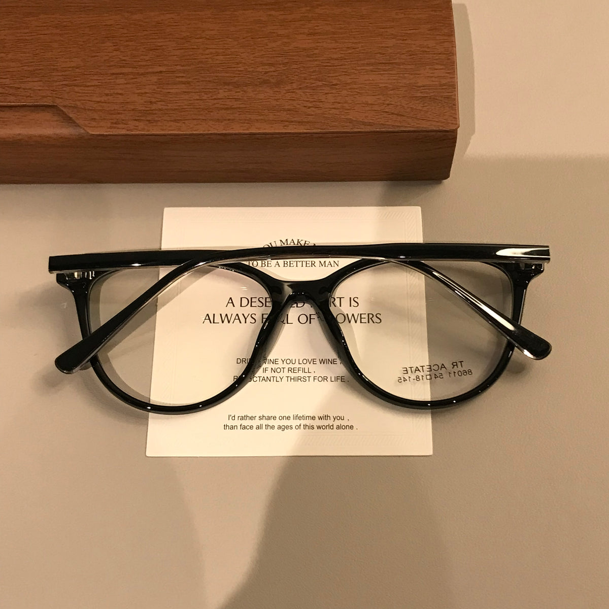 Cat-Eye Frame-Only Eyeglasses with Upturned Corners, Amber Brown or Bl additional product view