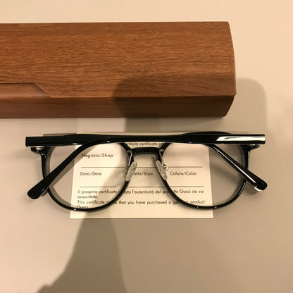 Rounded Square Eyeglass Frames with a Raised Brow, Amber Tortoiseshell additional product view