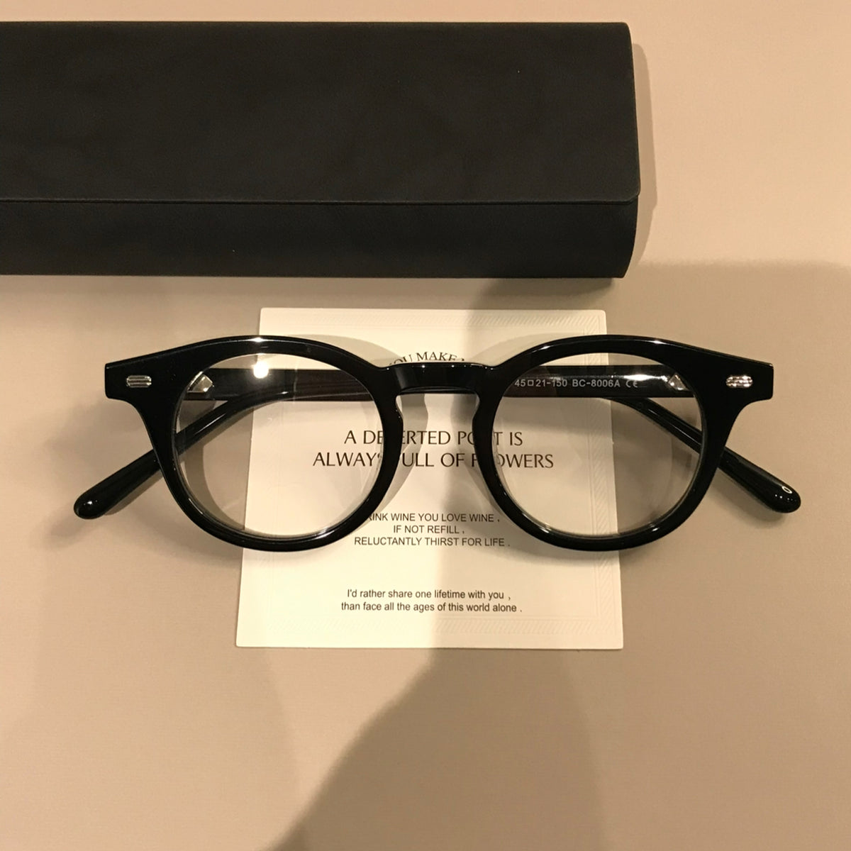 Retro Round Eyeglass Frames with a Broad Upper Rim, Tortoiseshell or Glossy Black