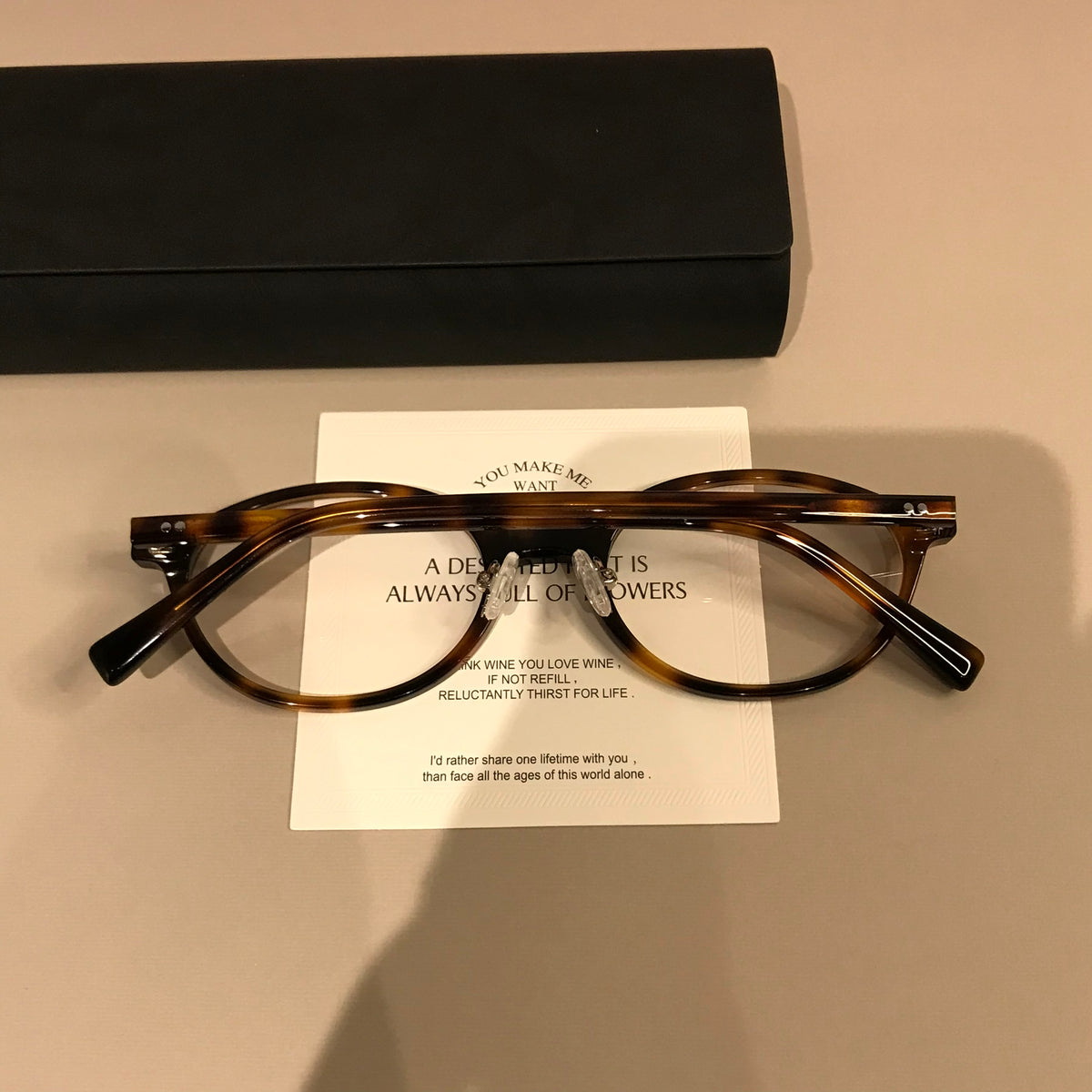 Wide Oval Eyeglass Frames with Thick Rims, Tortoiseshell temple detail