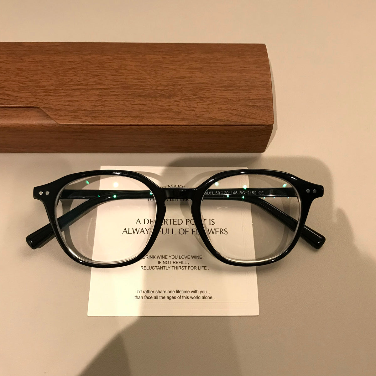 Retro Eyeglass Frames with a Rounded Front and Broad Temples, Four Col - Black