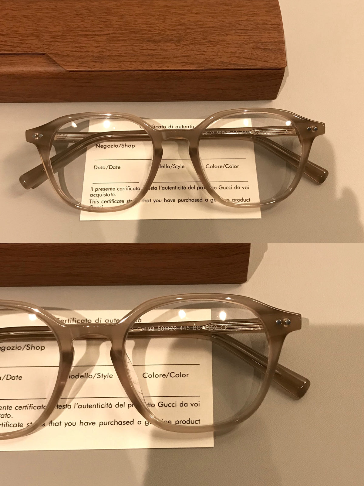 Retro Eyeglass Frames with a Rounded Front and Broad Temples, Four Col frame detail