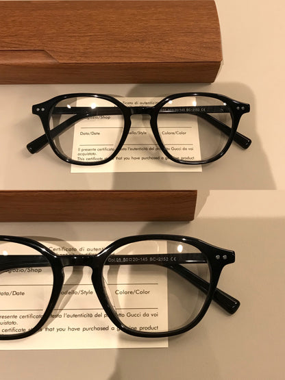 Retro Eyeglass Frames with a Rounded Front and Broad Temples, Four Col additional product view