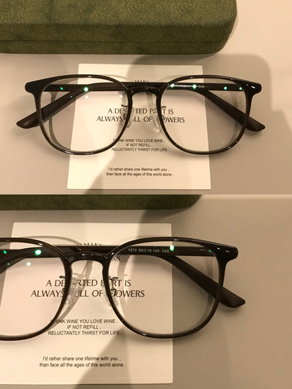 Compact Round Eyeglass Frames with Corner Accents, Black, Latte Brown additional product view
