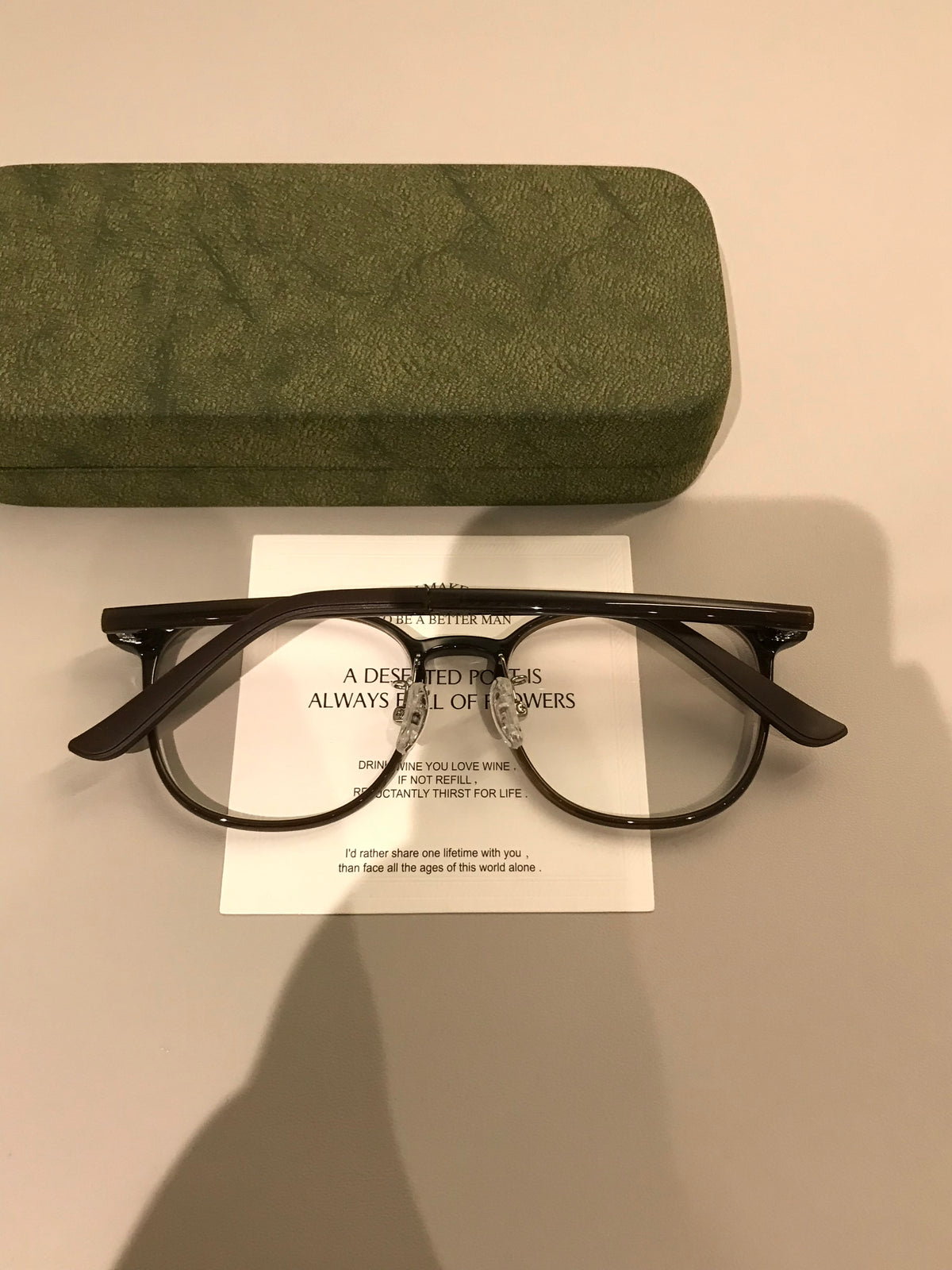 Compact Round Eyeglass Frames with Corner Accents, Black, Latte Brown additional product view