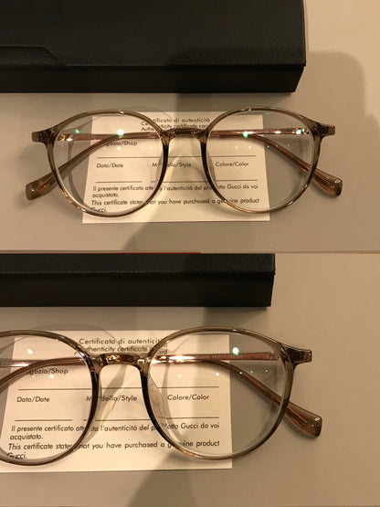 Round Eyeglass Frames with a Keyhole-Style Bridge, Black or Transparen additional product view