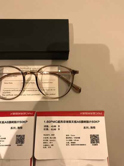 Round Eyeglass Frames with a Keyhole-Style Bridge, Black or Transparen additional product view