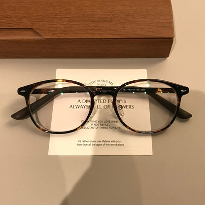 Compact Retro Eyeglass Frames with a Rounded Square Front, Tortoiseshe