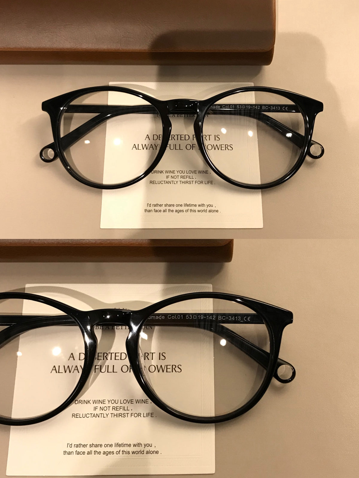 Rounded Square Eyeglass Frames with Decorative Temples, Four Frame Colors