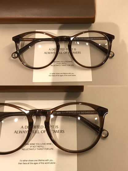 Rounded Square Eyeglass Frames with Decorative Temples, Four Frame Col frame detail