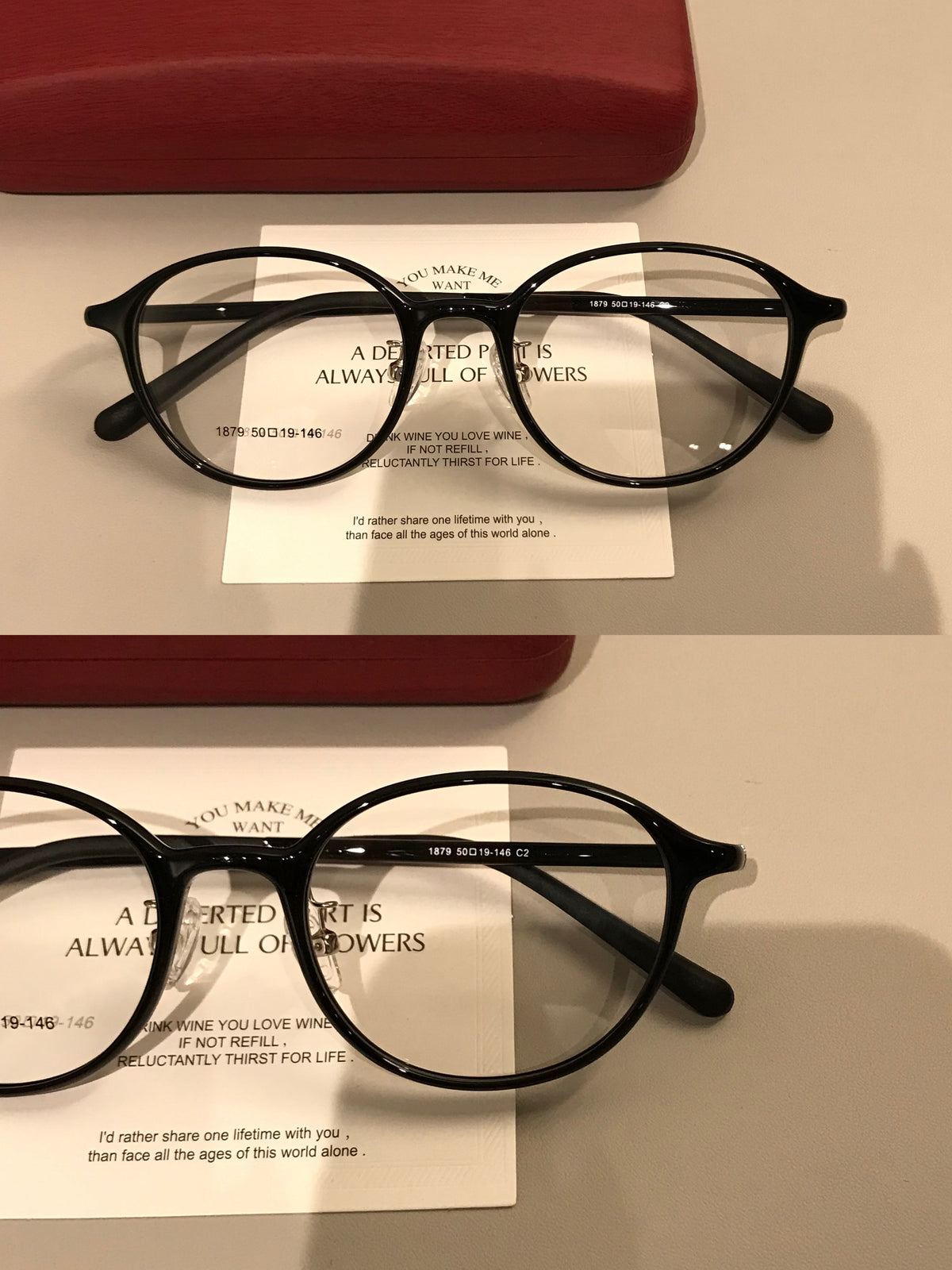 Round Eyeglass Frames with Broad Temples and Corner Studs, Black, Tort side view