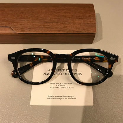 Men's Boston-Style Oval Eyeglass Frames with Thick Rims, Black or Tort additional product view