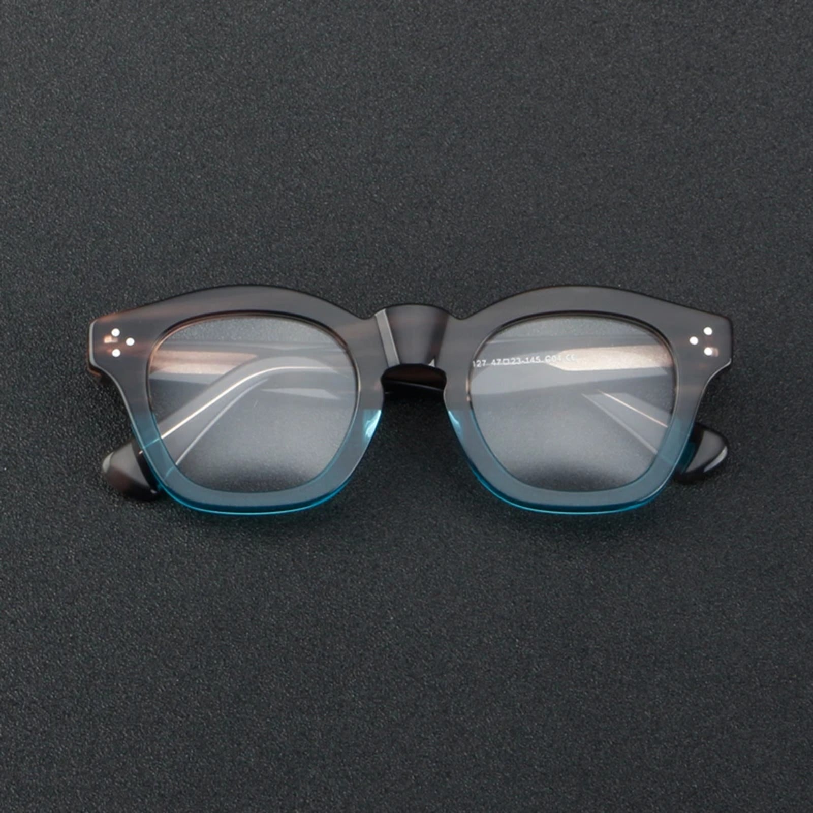 Acetate Small Two-Tone Prescription Eyeglasses | Retro Optical Frame for Rx Lenses – CINILY UK additional product view