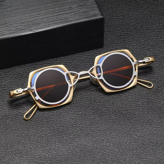 2-in-1 Magnetic Clip-On Pure Titanium Eyeglasses with Polarised Sun Clip