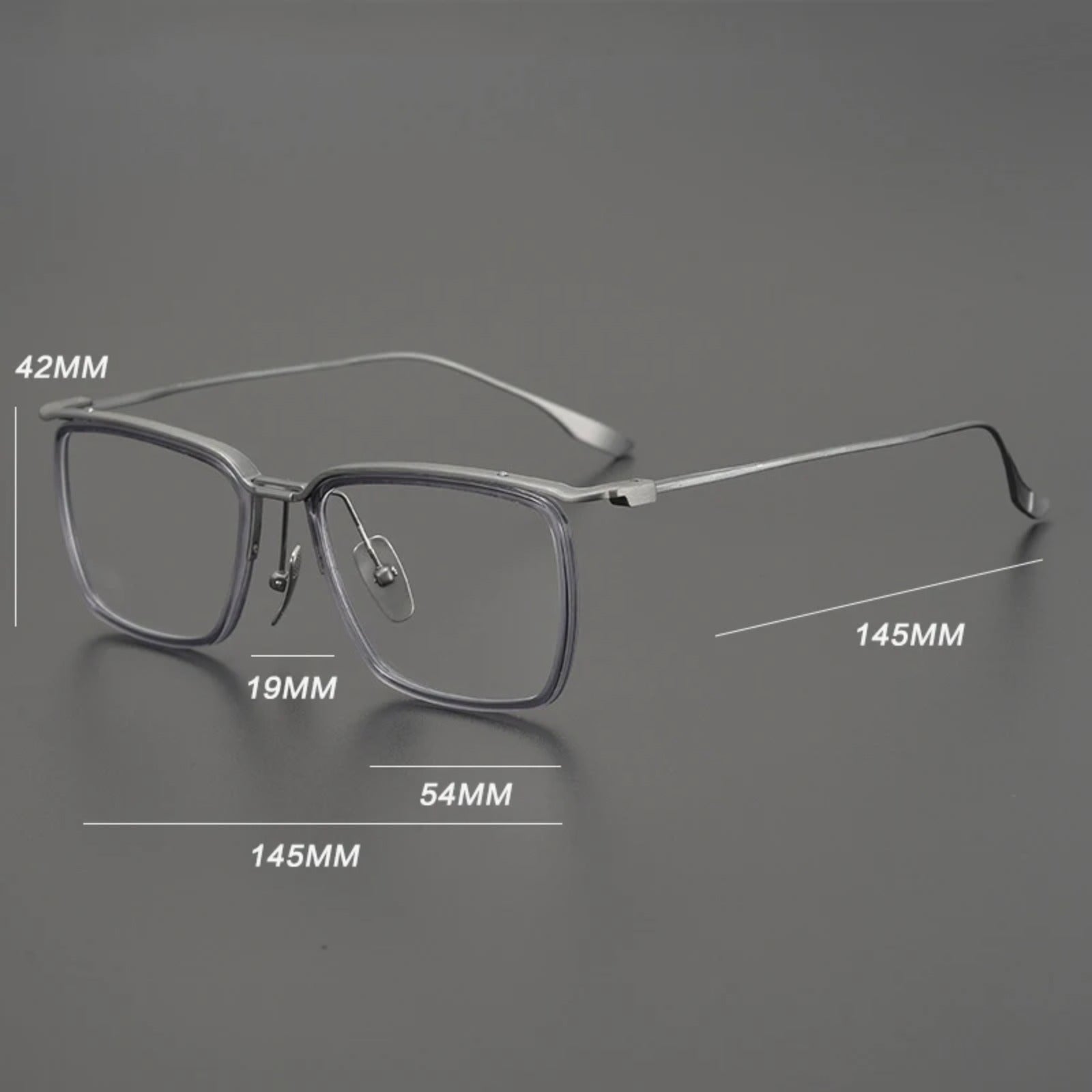 Titanium Square Prescription Eyeglasses | Ultra-Light Optical Frame for Rx Lenses – CINILY UK lens detail