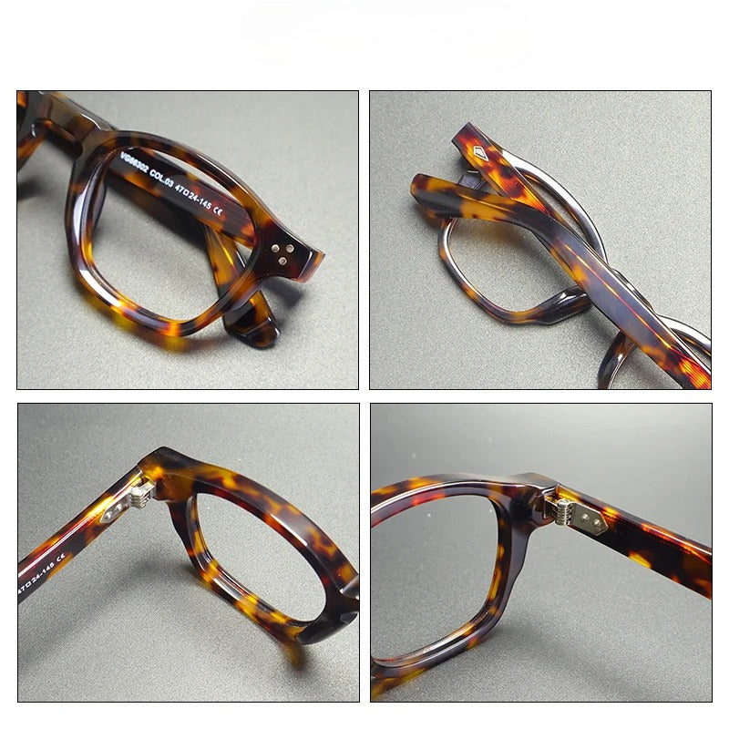 Vintage Thick Acetate Square Eyeglasses Frame | Handmade