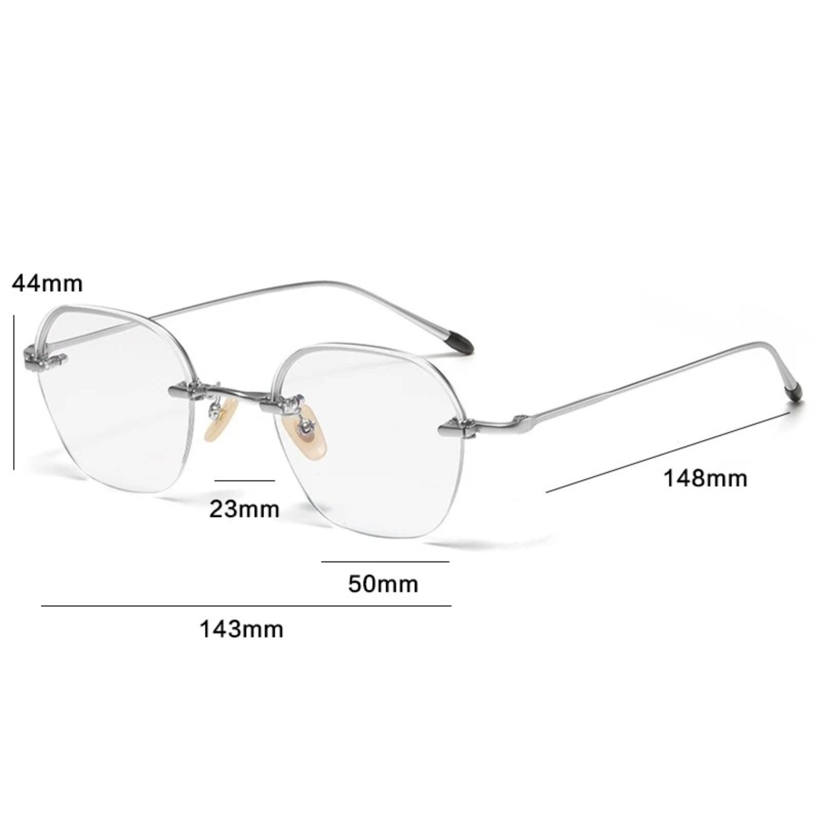 Titanium Rimless Geometric Prescription Eyeglasses | Ultra-Light Optical Frame for Rx Lenses – CINILY UK lens detail