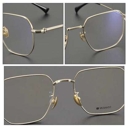 Titanium Oversized Geometric Prescription Eyeglasses | Ultra-Light Optical Frame for Rx Lenses – CINILY UK lens detail