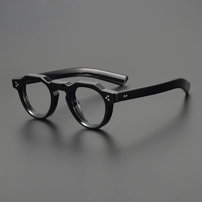 Vintage Small Round Acetate Glasses Frame | Prescription-Ready front view