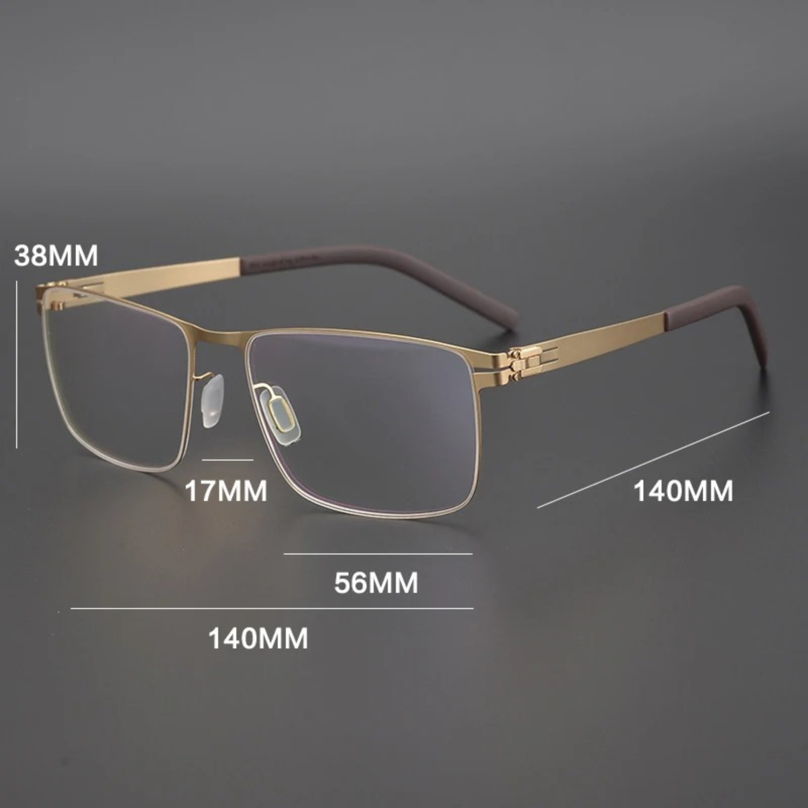 Titanium Screwless Square Prescription Eyeglasses | Lightweight Designer Rx Glasses – CINILY UK temple detail