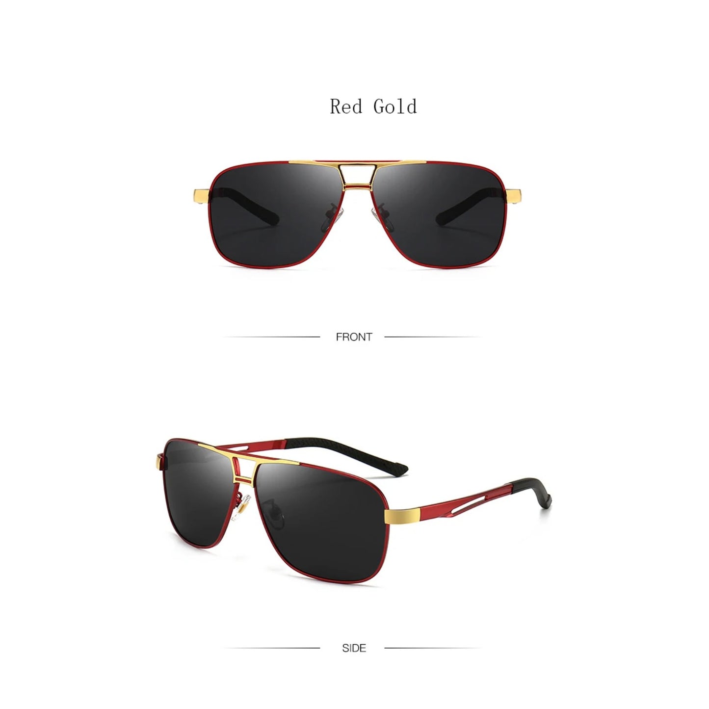 Alloy Square Polarized UV400 Sunglasses