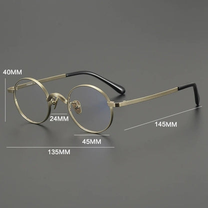 Titanium Antique Round Prescription Eyeglasses | Lightweight Optical Frame for Rx Lenses – CINILY UK lens detail