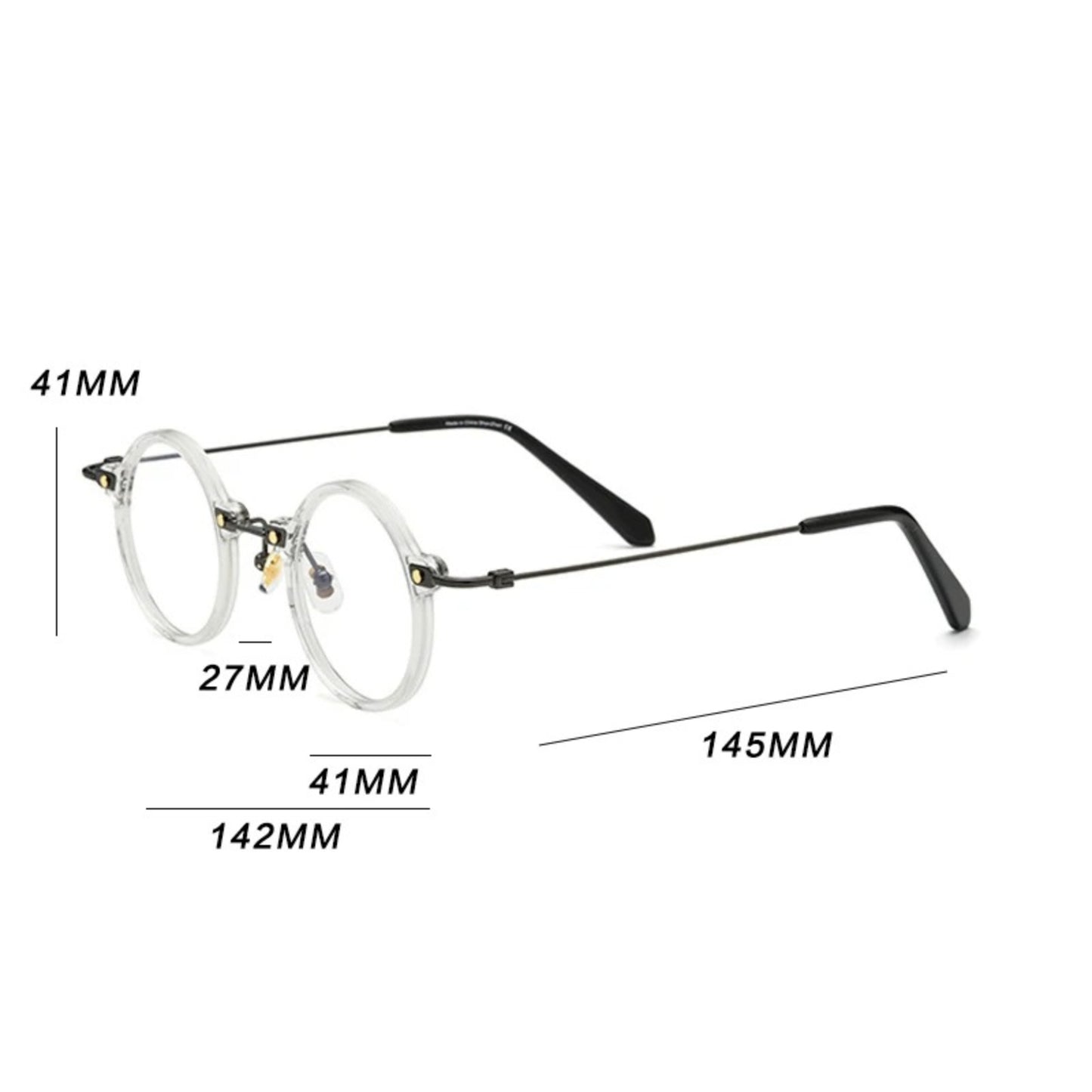 Titanium Acetate Crystal Round Eyeglasses