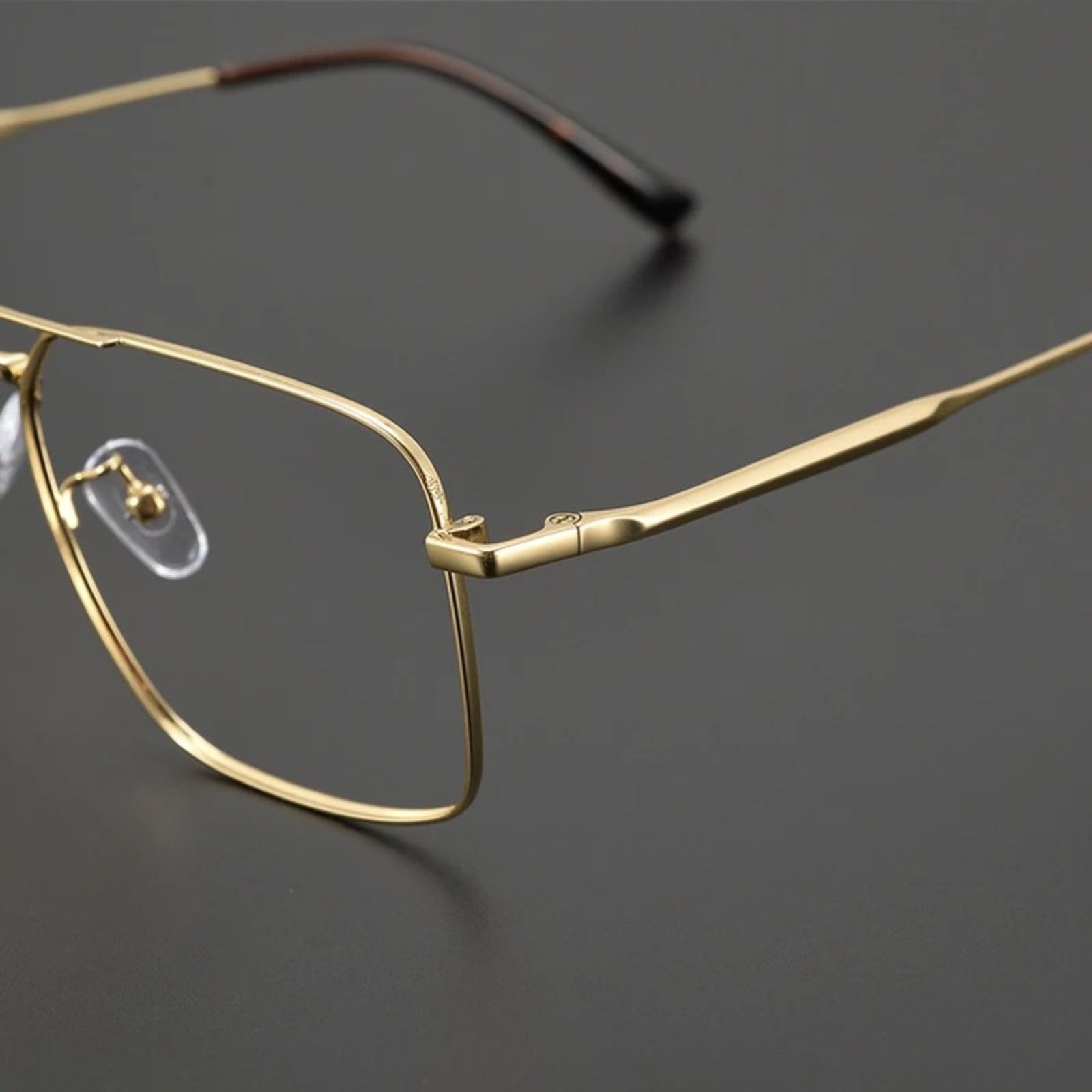 Alloy Geometric Pilot Prescription Eyeglasses | Lightweight Metal Rx Glasses – CINILY UK frame detail