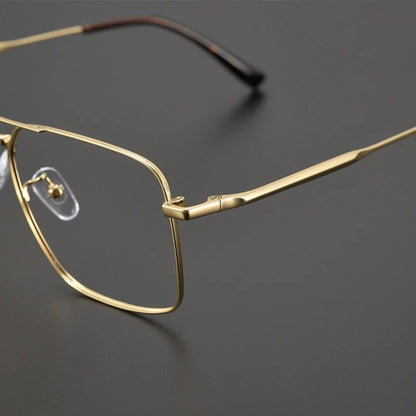 Alloy Geometric Pilot Prescription Eyeglasses | Lightweight Metal Rx Glasses – CINILY UK frame detail