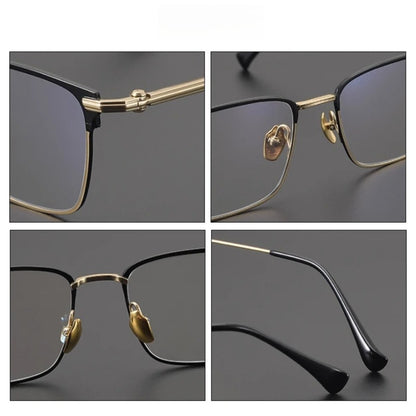 Titanium Large Square Prescription Eyeglasses | Ultra-Light Optical Frame for Rx Lenses – CINILY UK lens detail