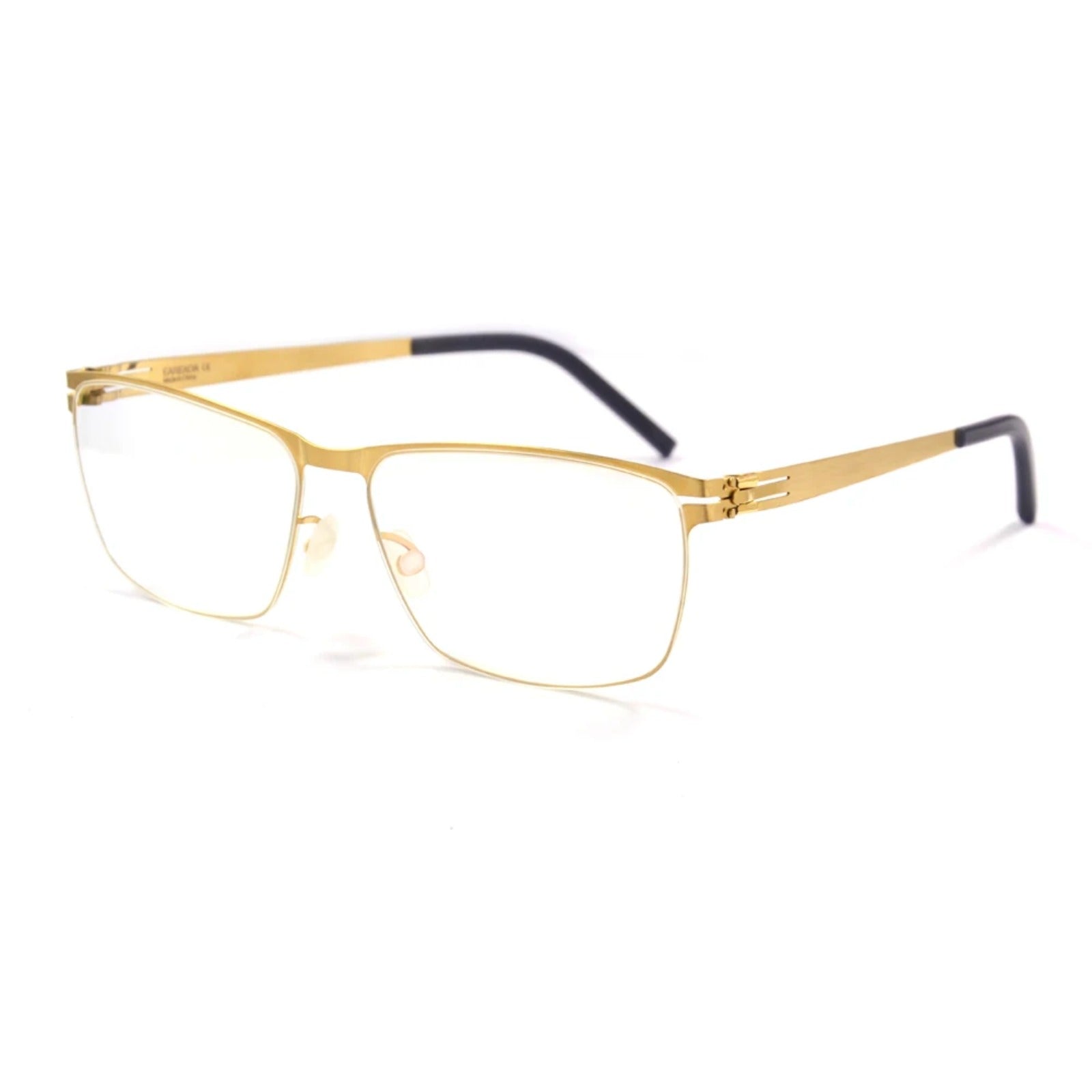 Stainless Steel Screwless Square Eyeglasses | Ultra-Light Business Optical Frames – CINILY UK - Gold