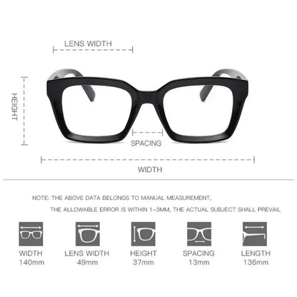Bold Square Blue Light Reading Glasses | Fashion Presbyopia Glasses – CINILY UK additional product view