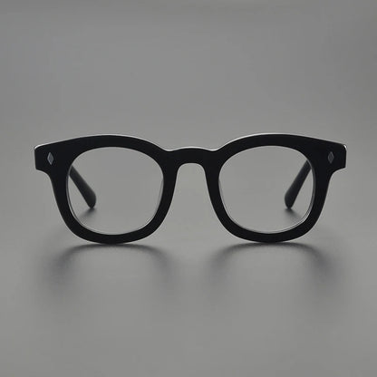 Acetate Chunky Round Eyeglasses | Bold Retro Optical Frames – CINILY UK lens detail