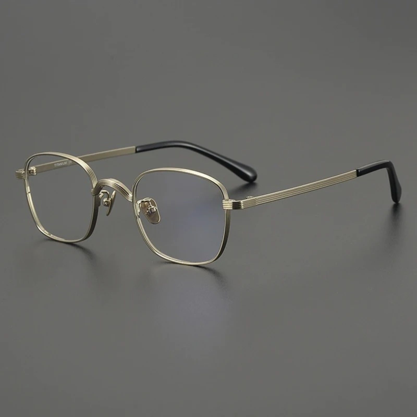 Titanium Square Prescription Eyeglasses | Affordable Rx Glasses Online – CINILY UK - Gold