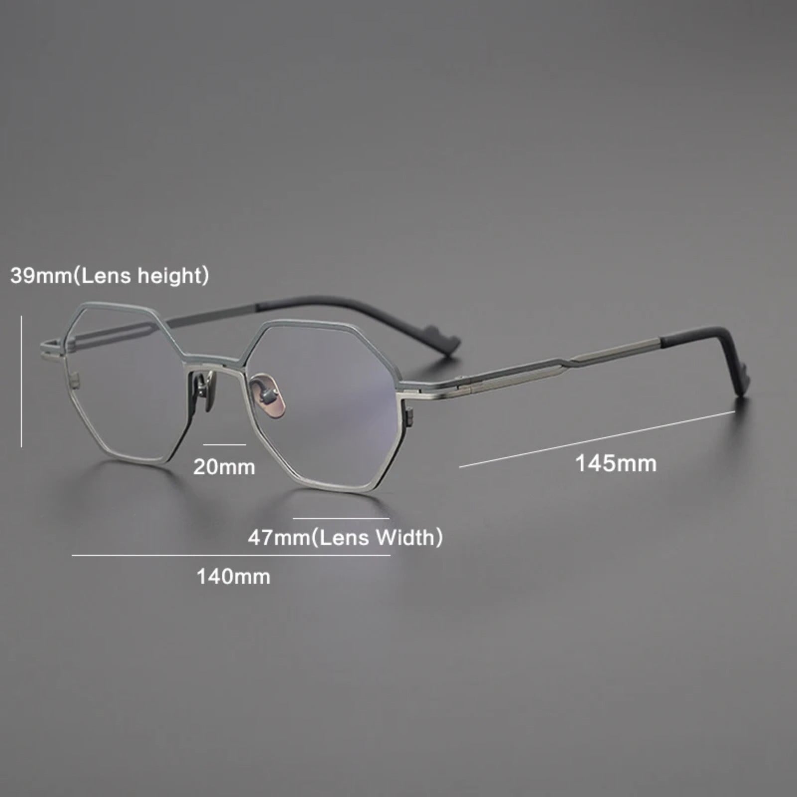 Titanium Matte Blue Geometric Prescription Eyeglasses | Ultra-Light Optical Frame for Rx Lenses – CINILY UK lens detail