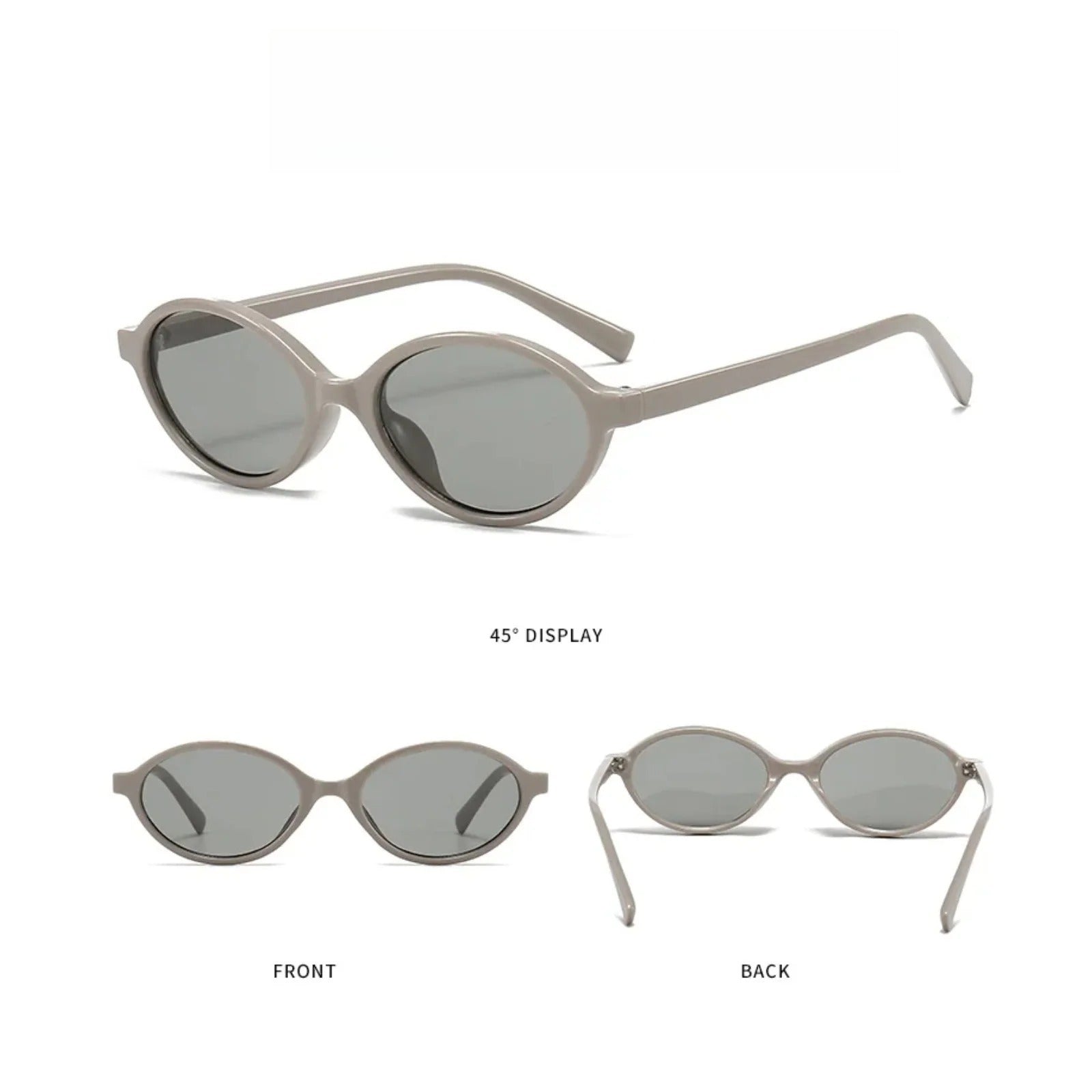 Small Oval UV400 Sunglasses | Vintage Unisex Fashion Shades – CINILY UK additional product view